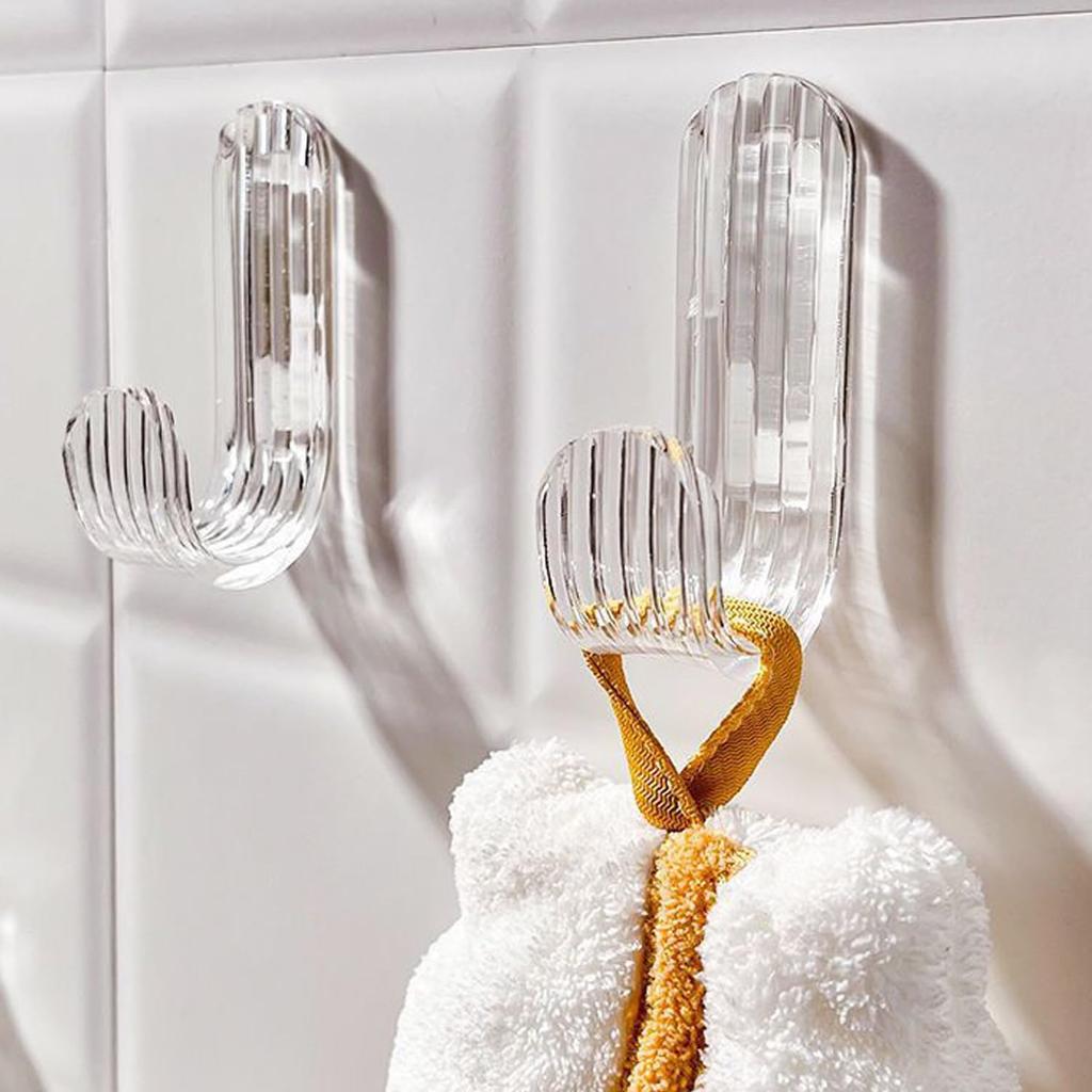 10/20PCS Acrylic Tranparent Adhesive Hook Clothes Hook Kitchen Bathroom Wall Holeless Strong Adhesive Rack Hooks Home Organizer