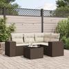 VidaXL Garden Lounge Set with Cushions 5 Pcs, Sofas with Backrest, Furniture Set, Patio Terrace Furniture, Brown 3222522