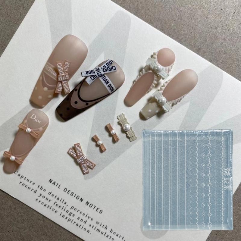 Nagelkunst Weiche Silikon Schleife Form 3D Schnitzen Gebogene Schablone Werkzeuge Kunstbedarf Nagelkunst Charms Zubehör