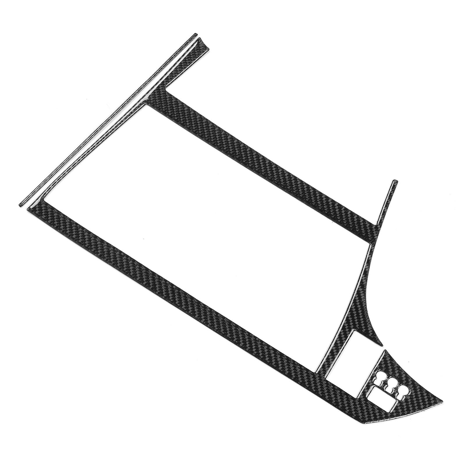 

2Pcs Center Console GPS Display Frame Cover Panel Carbon Fiber Strip Trim Fit for Prius LHD