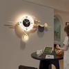 Light luxury style clock wall mounted restaurant clock high-end creative living room silent wall mounted clock