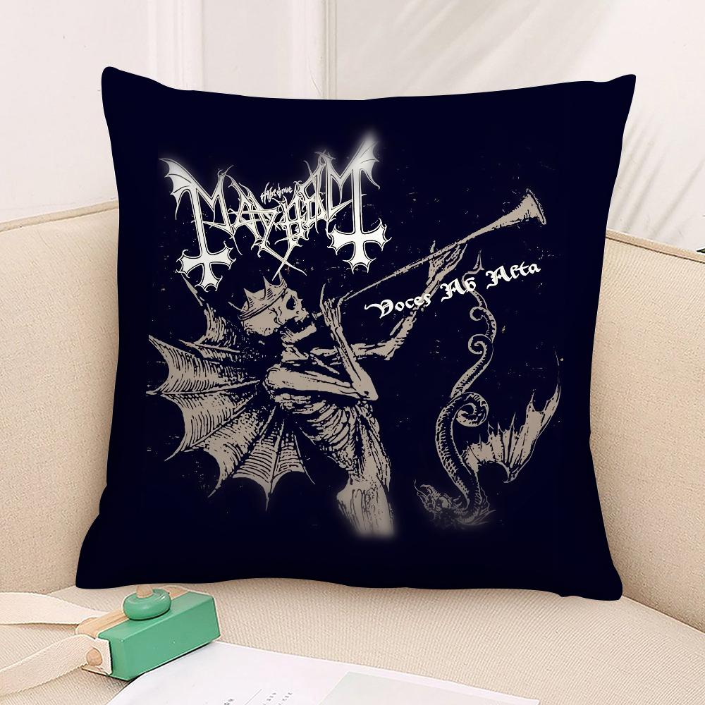 Band M-Mayhem Pillow Case 3D Print Polyester Fiber 40*40 cm Home Sofa Throw Pillow Cover Decoration Festival Gift