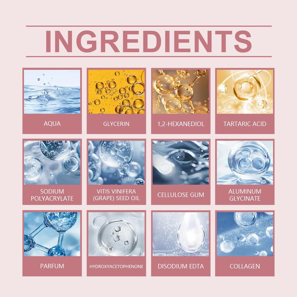 Collagen Mask Moisturizing Mask, Shrinking Pores, Delicate Skin, Facial Wrinkle Patch,20ml 4pcs/box,1pc,