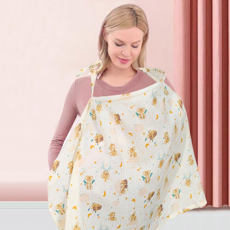 Double Layer Cotton Nursing Cover Breastfeeding Baby Blanket Outdoor Muslin Gauze Towel Multifunctional Shawl Stroller Blanket