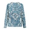 Women's Fashion Casual Long Sleeve Print Round Neck Pullover Top Blouse