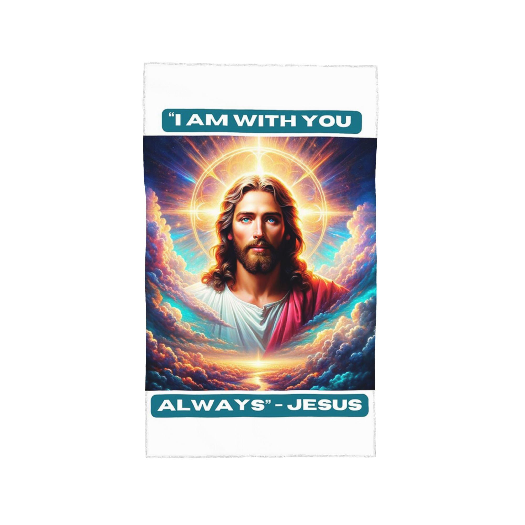 

quotI am with you always Jesus Biblical Soft Face Towel Quick Dry Pool Bath Cotton Towels Absorbent W40*H60(CM)
