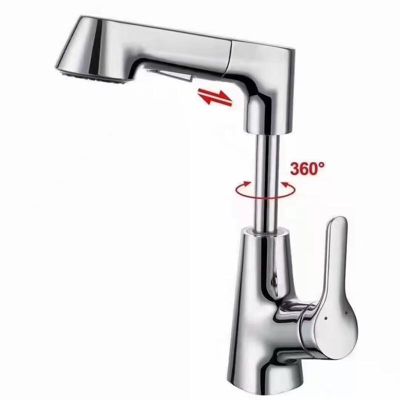 Hibiscus Design Pull-Out Basin Faucet