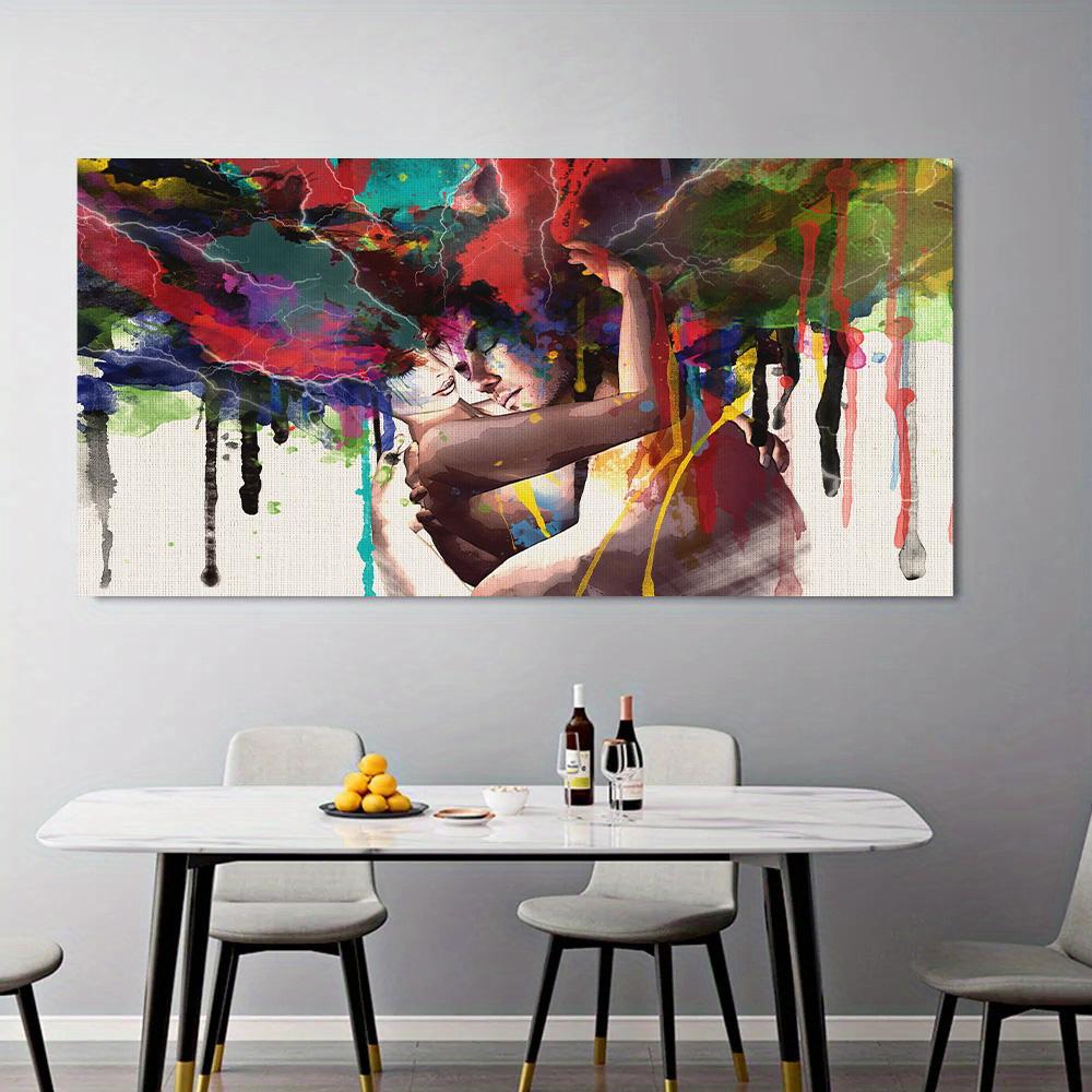 Abstrakte Leinwandkunst Wandmalereien Liebespaar Moderne Wandposter und Drucke Porträt-Leinwanddrucke für Wohnzimmer Cuadros