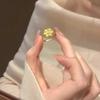 Elegant Gold Micro-Diamond Snowflake Ring: High-End Luxury Versatile Finger Jewelry