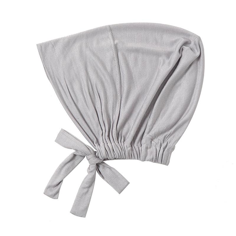 Muslim Women Inner Hijab Caps Stretch Adjustable Elastic Bonnet Tie Back Jersey Female Headwrap Turbante Mujer