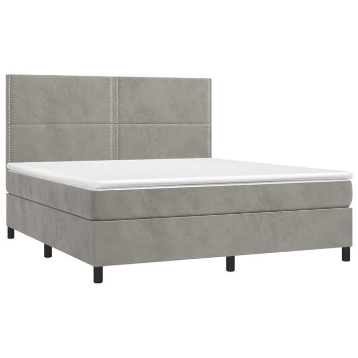 VidaXL Slat Bed Base with Mattress and LED, Upholstered Bed, Double Bed, Adult Bed for Interior Bedroom, 3136077