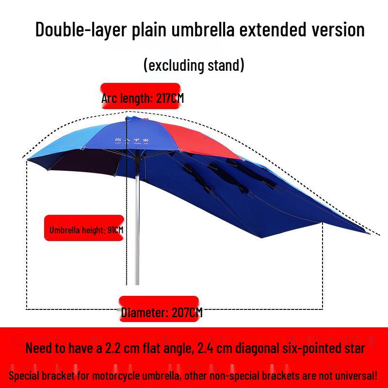 Robuster Sonnenschirm für Motorräder, Dreiräder & Tiefeinsteiger
