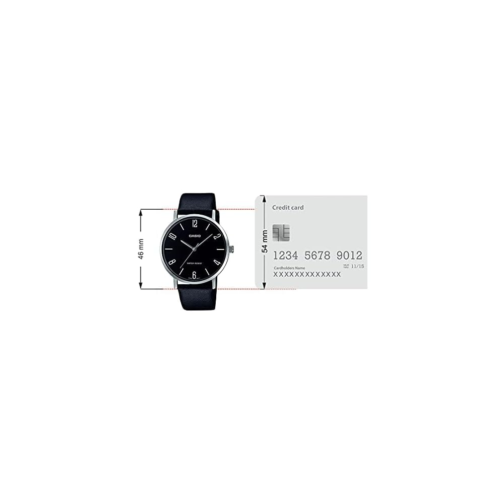 Casio MTP-VT01L-1B2 Minimal Black Dial Men's Analog Watch Black Leather Band Quartz Movement