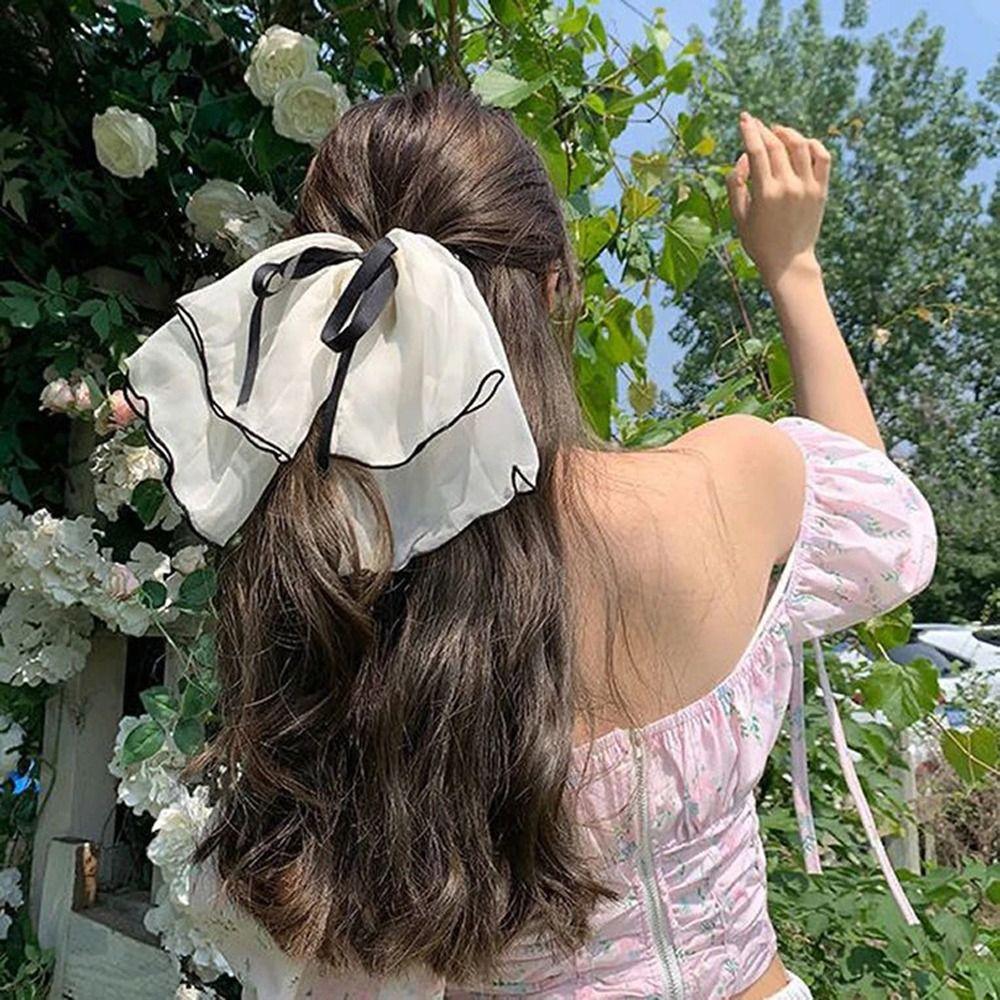 Headwear Hair Crab Claw Ponytail Holder Bow Spring Clip Bowknot Korean Hairgrip Women Hair Clip