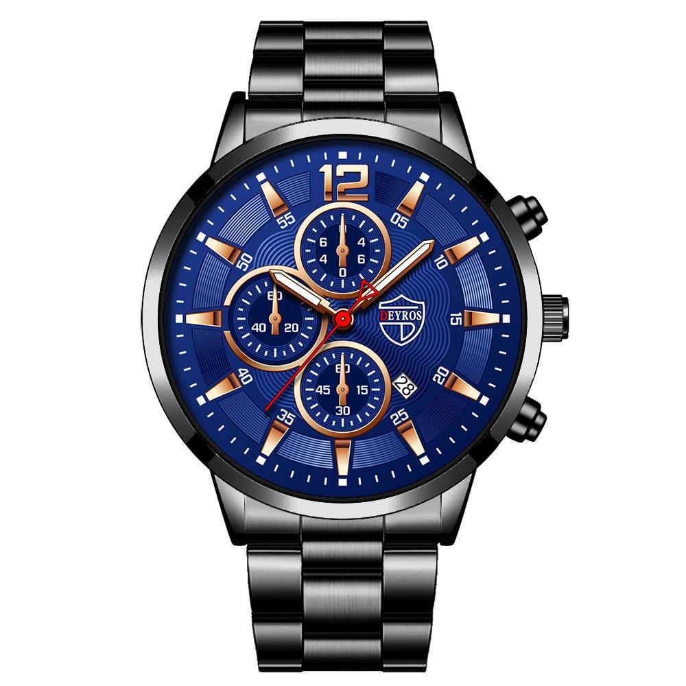 Neue Herren Mode Große Zifferblatt Uhr Kalender Uhr Freizeit Uhr Herren Edelstahl Uhr Quarz Uhr