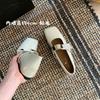Lan Cabinet Home 2025 Französisch Silber Einzelne Schuhe Damen Kleine Lederschuhe Weiche Sohle Ein-Wort-Riemen Höhenverstärkende Mary Jane Schuhe