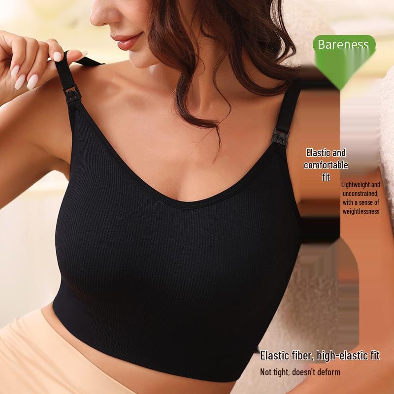 Nursing Wireless Ribbed Seamless Maternity Bra And Beautiful Back Vest