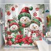 Christmas Shower Curtain Snowman Shower Curtain Set Holiday Shower Curtains Bathroom Curtain Decor Set With 12 Hooks