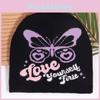 Butterfly Pattern Knit Hat For Women Men Warm Beanie Winter Autumn Street Style