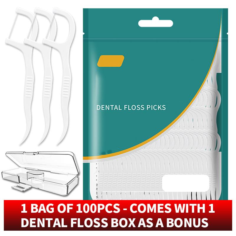 

1000/500/300/100PCS - Smooth Floss Stick, Comes with Convenient Floss Box, Essential interdental cleaning tool for home travel a