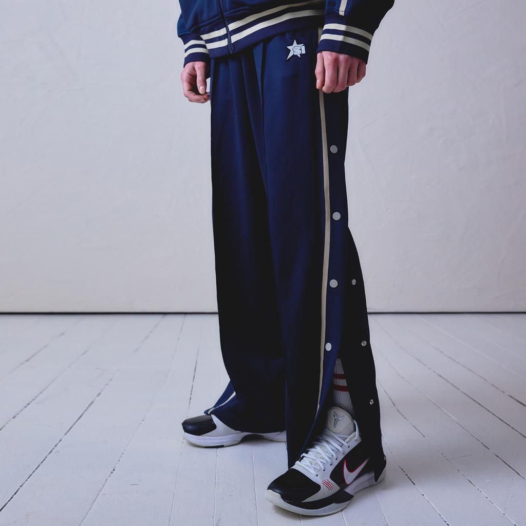 SPORTS ILLUSTRATED Basketball Side Button Track Pants (Navy)