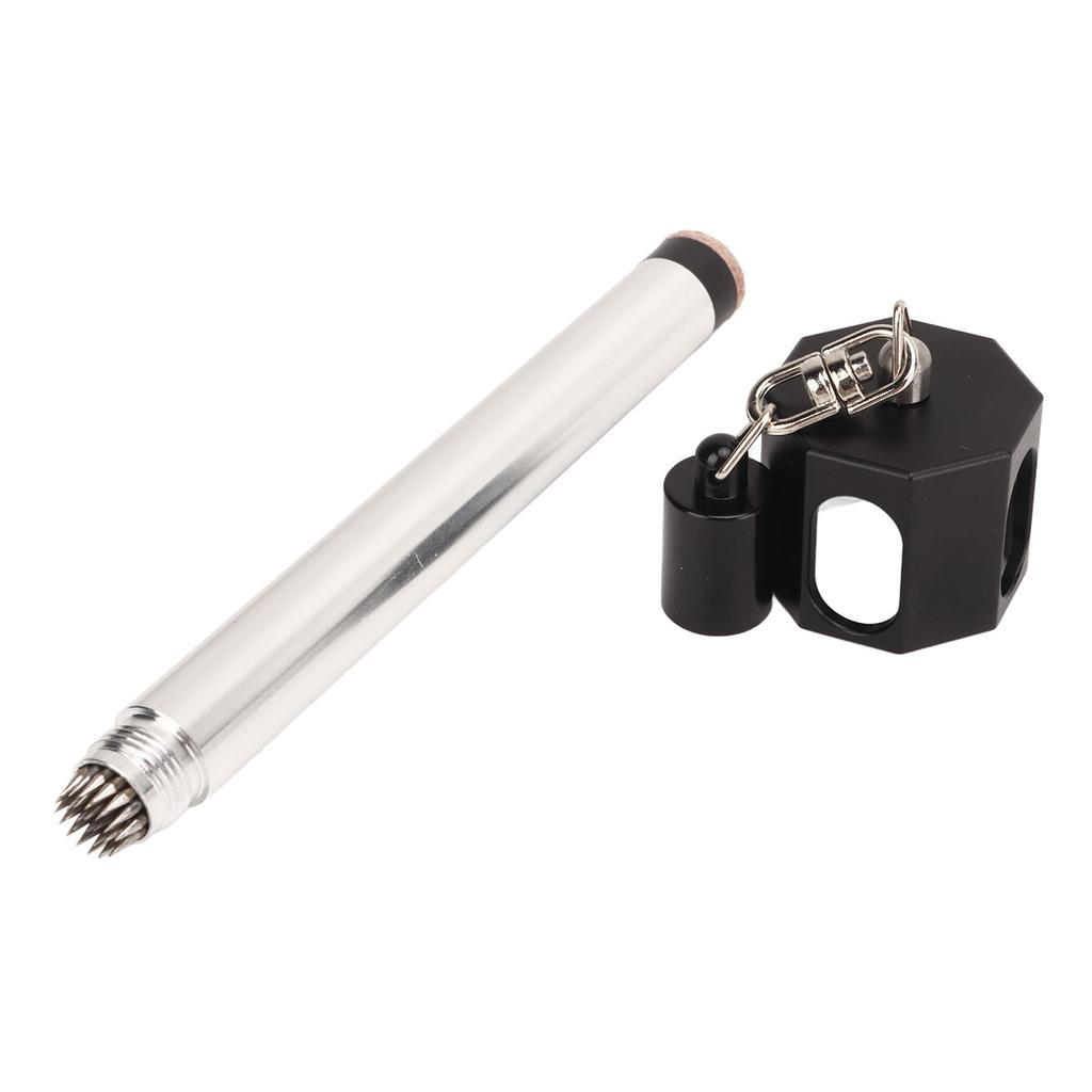 2 In 1 Pool Cue Chalk Holder Billiard Cue Tip Pricker Nonslip Chalk Holder For Billiards Silver Black