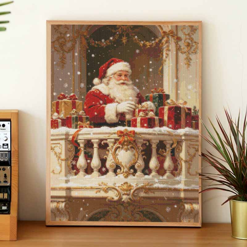 DIY 5D Diamond Painting Kit Santa Claus Full Drill Rhinestone Art Canvas Relaxing Creative Craft for Home Wall Decor and Gift