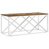  Coffee Table, Stainless Steel and Solid Reclaimed Wood