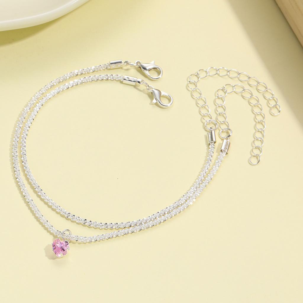 2Pcs Gold Color Colorful Zircon Bracelets Set for Women Personality Fashion  Rhinestone Pendant Bracelet Popcorn Chain Adjustable Wedding Jewelry Gift