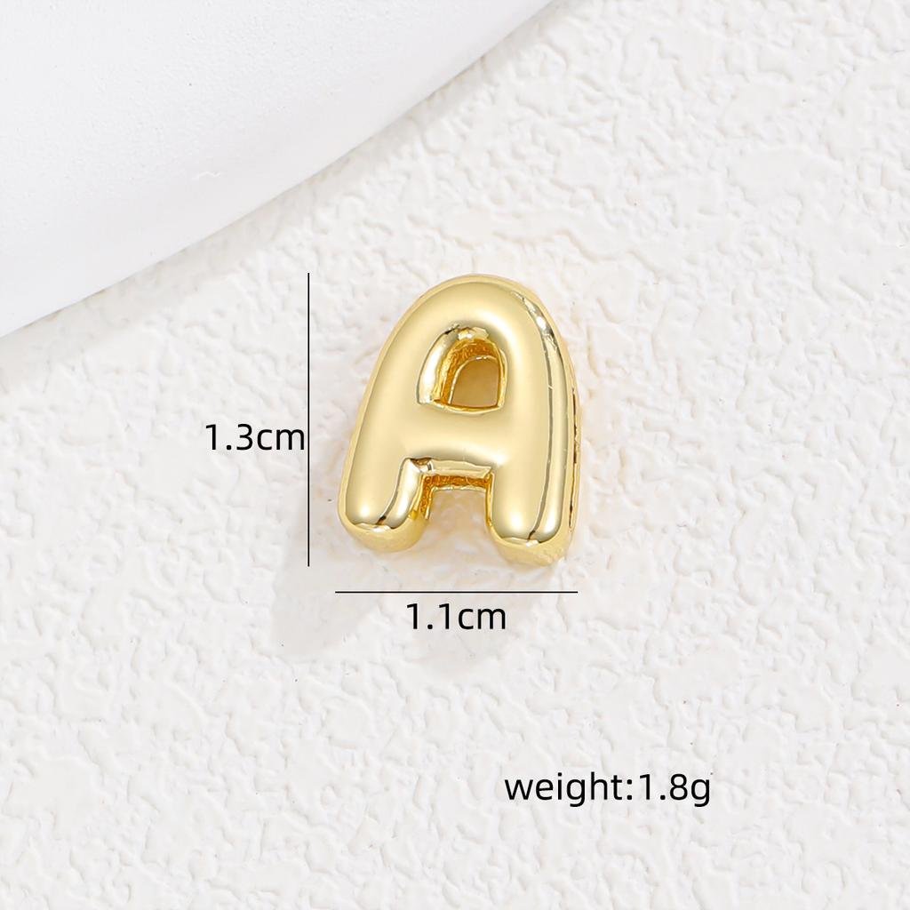 Delicate Chunky Balloon Bubble DIY Initial Letter Pendant Necklace for Women Men Stainless Steel Gold Plated Necklaces