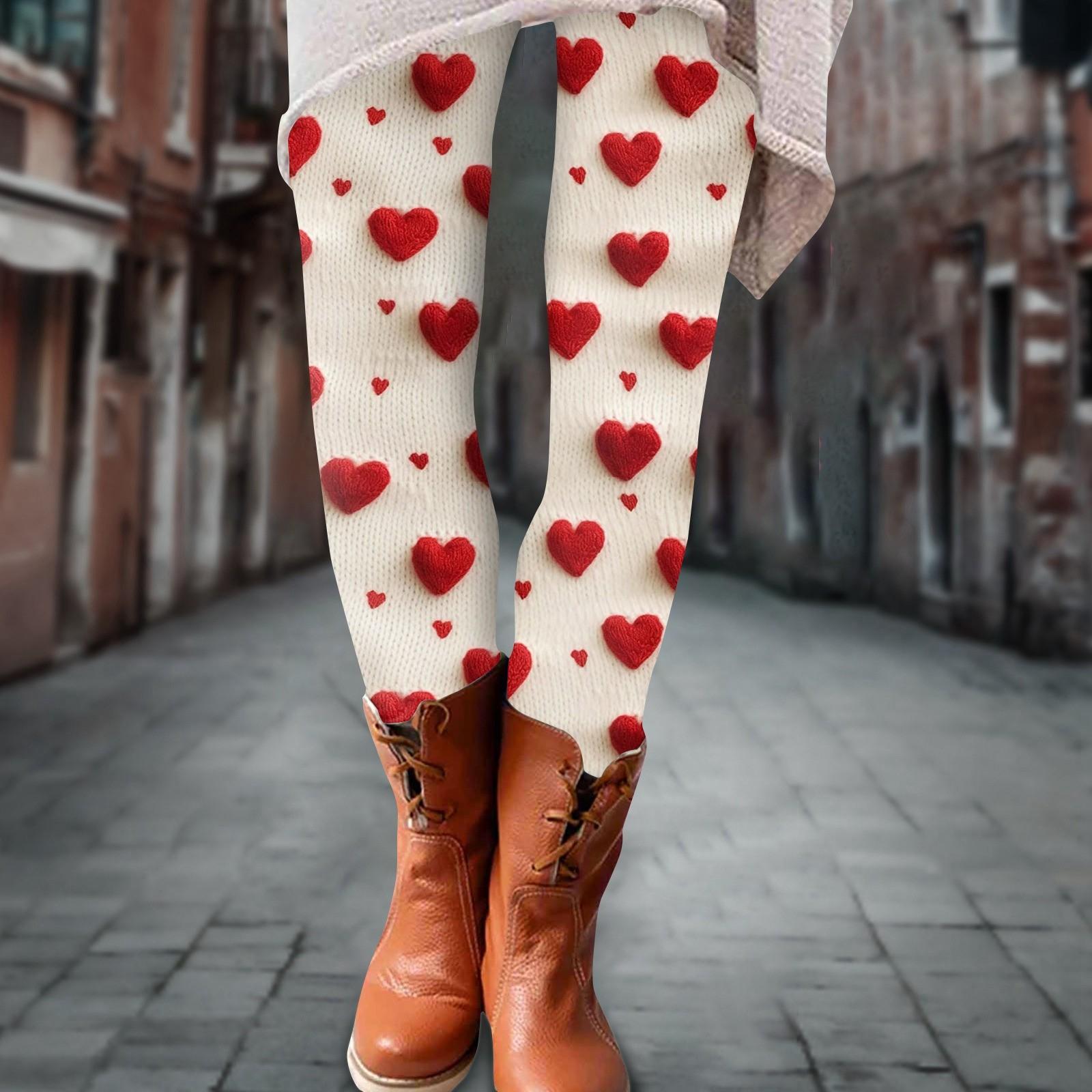 

Жіночі штани. День Святого Валентина. 3D-друковані еластичні м’які легінси. Повсякденні домашні піжамні штани. M