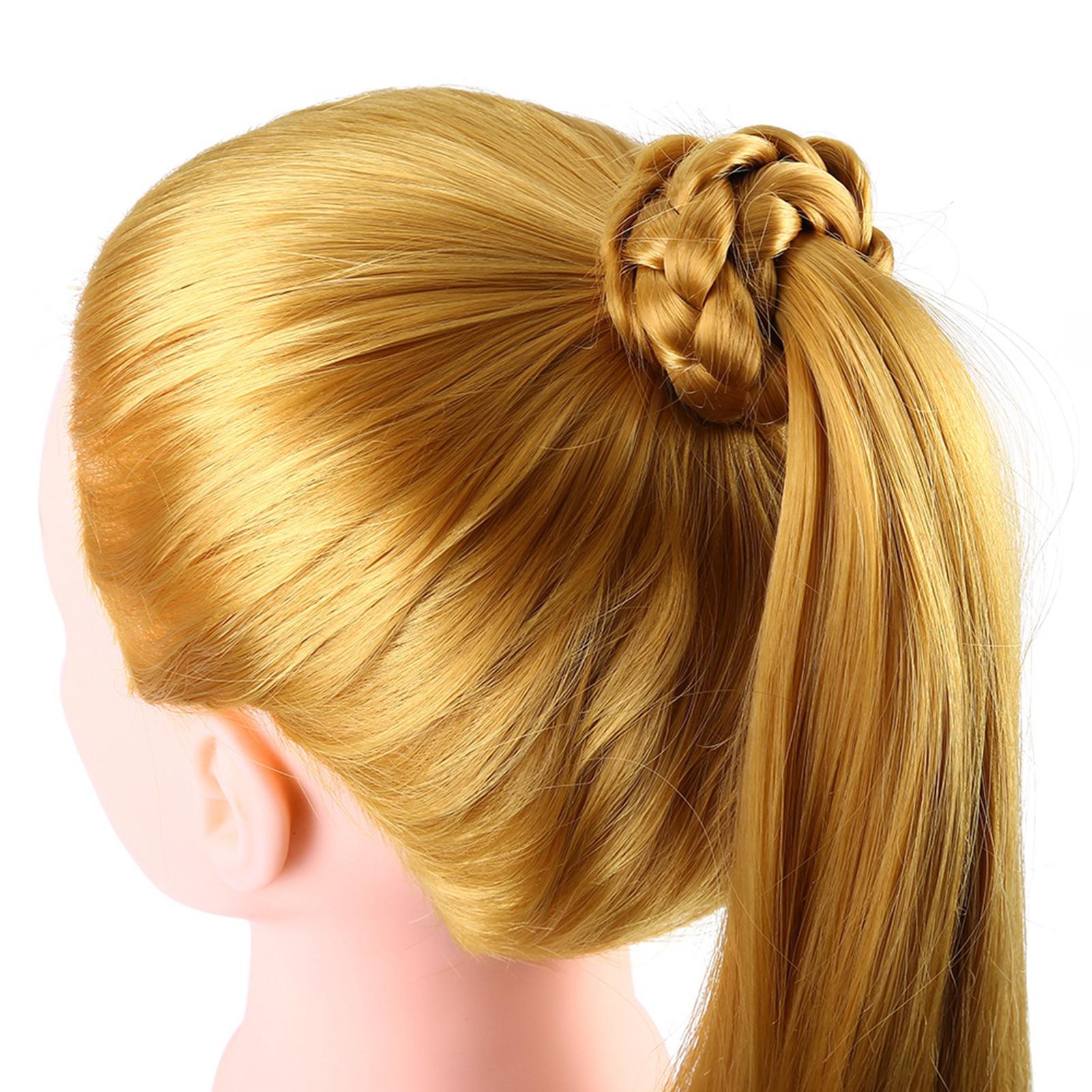 

Synthetic Fiber Mannequin Head Hairdresser Training Head Cosmetology Doll Head Blond