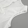 Women's Loose Shorts Sets Casual White Crepe Fabric V-neck Sleeveless Lace Up Vest Elastic Waist Shorts Summer 2-piece Set