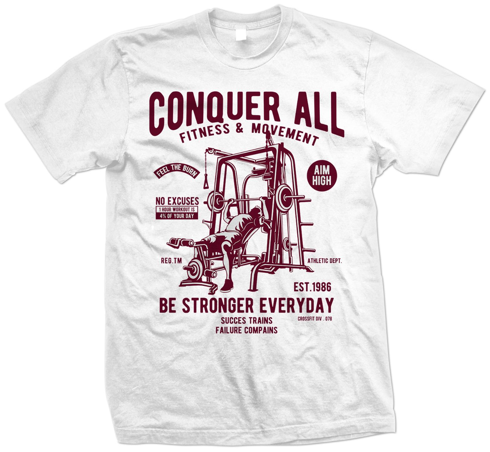 Conquer All Movement Gym, Weight Lifting, Weight Training T Shirt, Exercise L