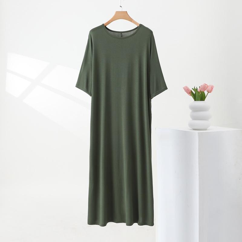 It Can Be Worn As A Loose, Large-sized Dress, A Round-neck Nightgown, A Loose Summer Dress for Women, and A Home Dress