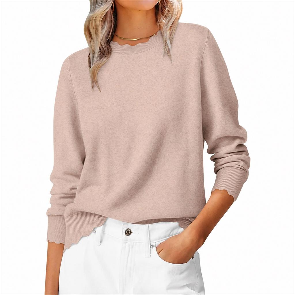 Women's Long Sleeved V-neck Sweater, Casual , Soft and Loose Pullover, Stylish and Stylish