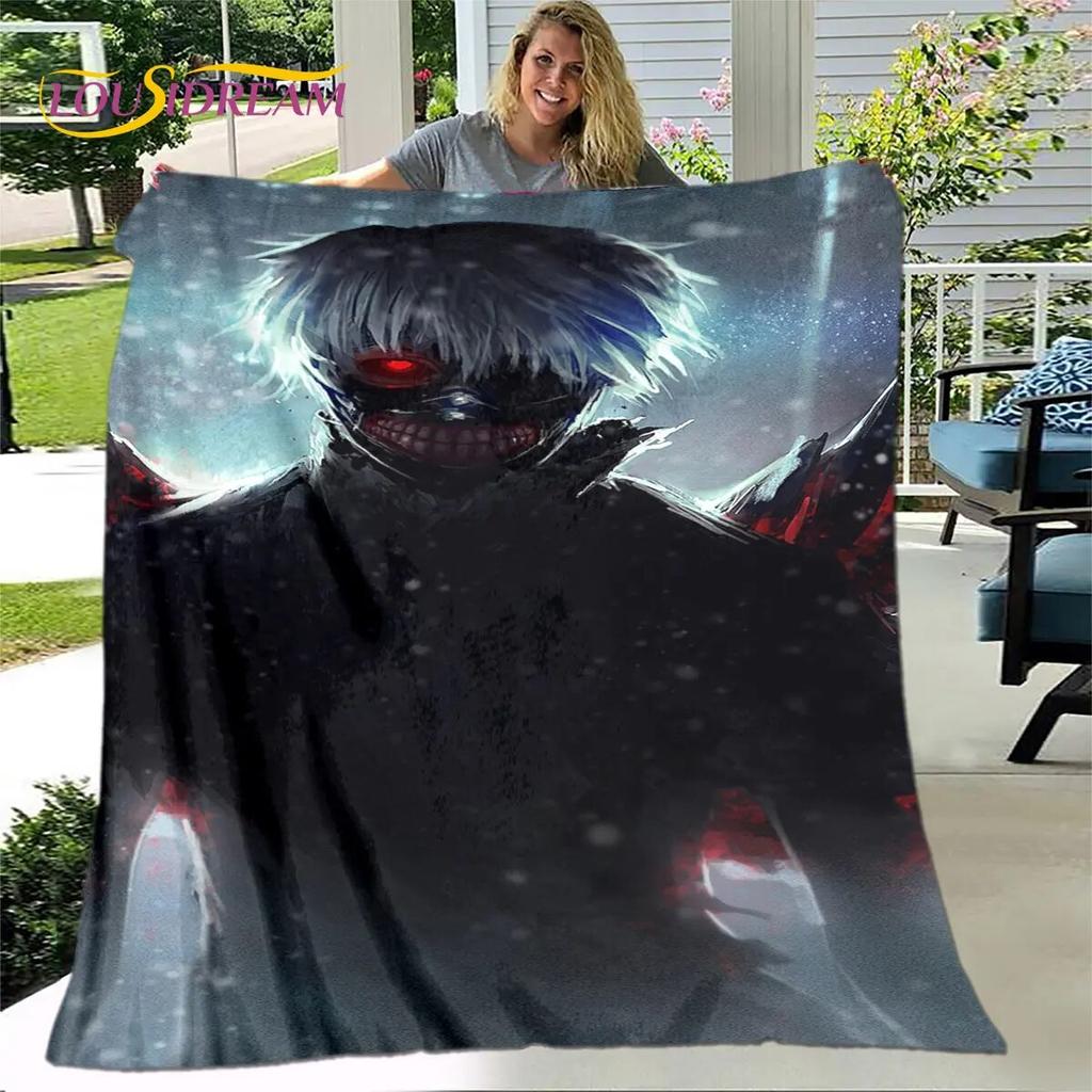 Tokyo Ghoul Japan Anime Cartoon Soft Plush Blanket,Flannel Blanket Throw Blanket for Living Room Bedroom Bed Sofa Picnic Cover