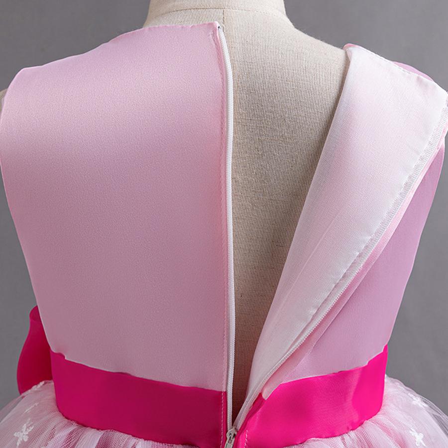Girls Bow Flower Wedding Party Birthday Party Tutu Dress Stage Performance Costume