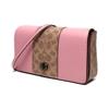 Coach Dinky Logo Coated Canvas Crossbody Shoulder Bag Medium Women Bags Brown Yellow Pink 76368-V5P2P