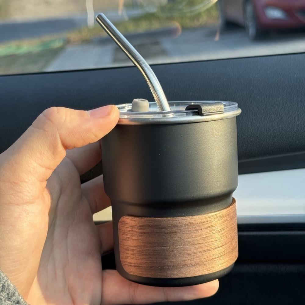 Coffee cup 304 stainless steel cup car straw cup