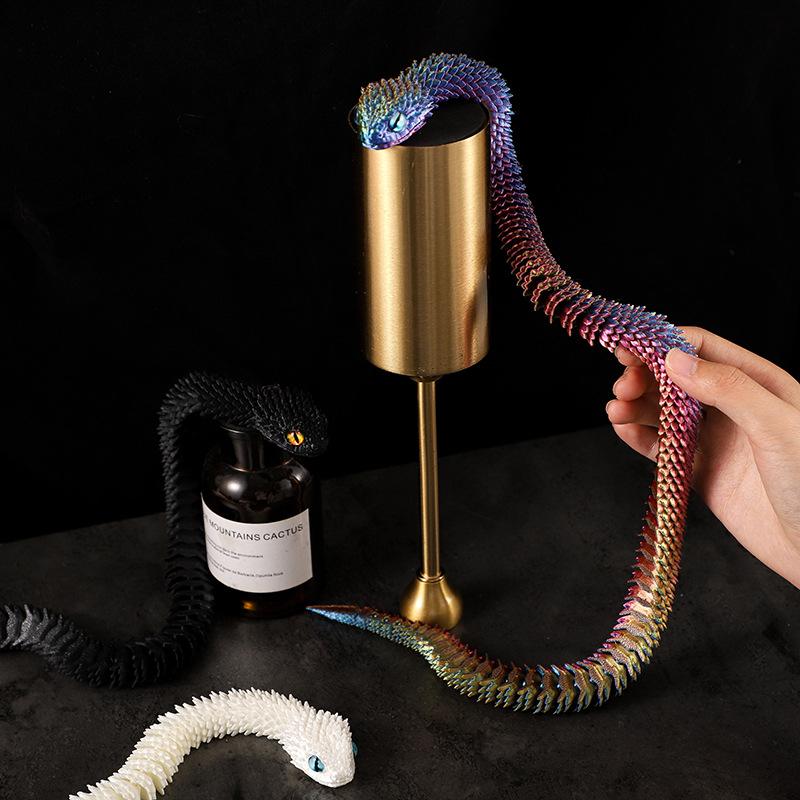 3D tištěný had s více klouby, otočný, stereoskopický had, kancelářská stolní ozdoba, domácí dekorace, model zvířete, figurka, dekorace do auta