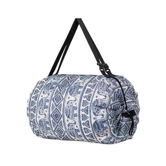 Foldable Shopping Bag Reusable Grocery Storage Tote Bag Portable Oxford Cloth Shoulder