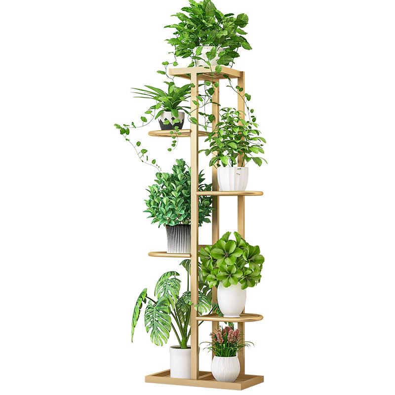Sorno 6-Tier Iron Flower Rack for 7 Pots - Indoor/Outdoor Use, Ideal for Balcony or Living Room