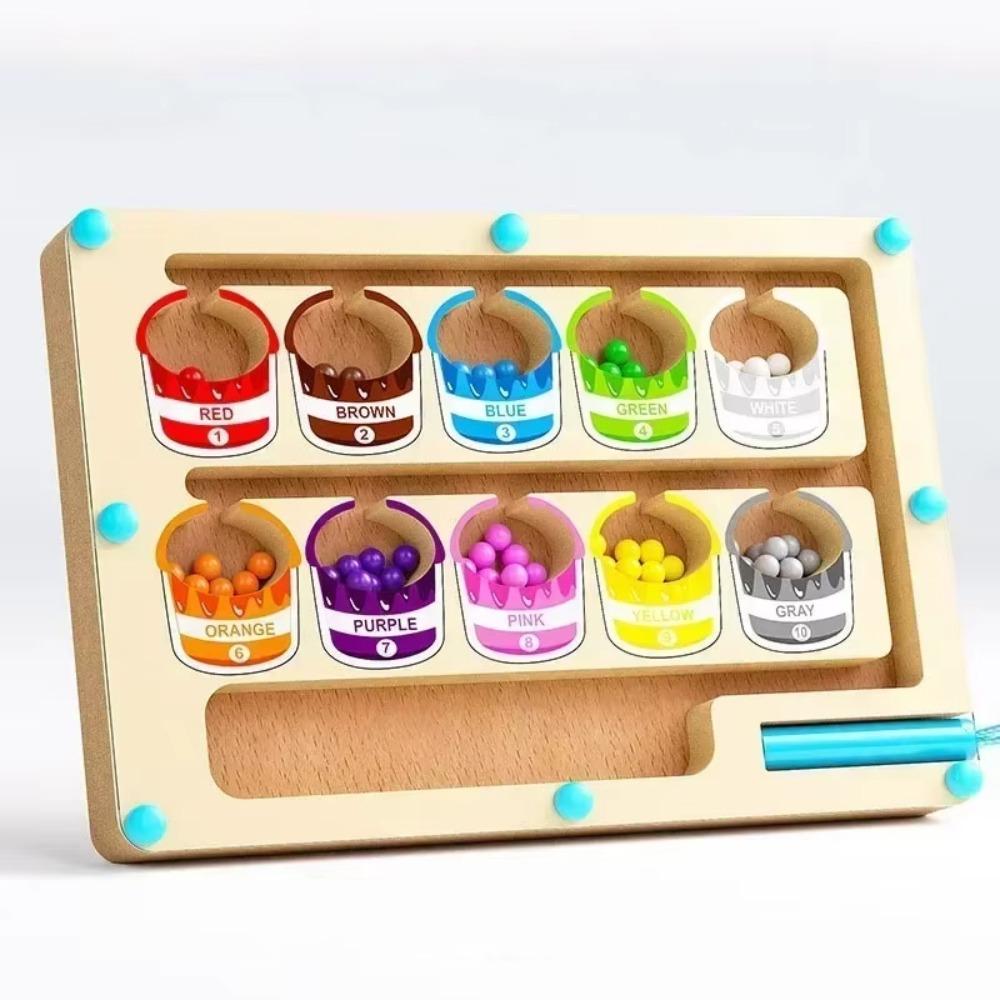 Puzzle Magnetic Color Number Maze Toy Bead Magnetic Sorting Travel Board  Christmas Birthday Gift