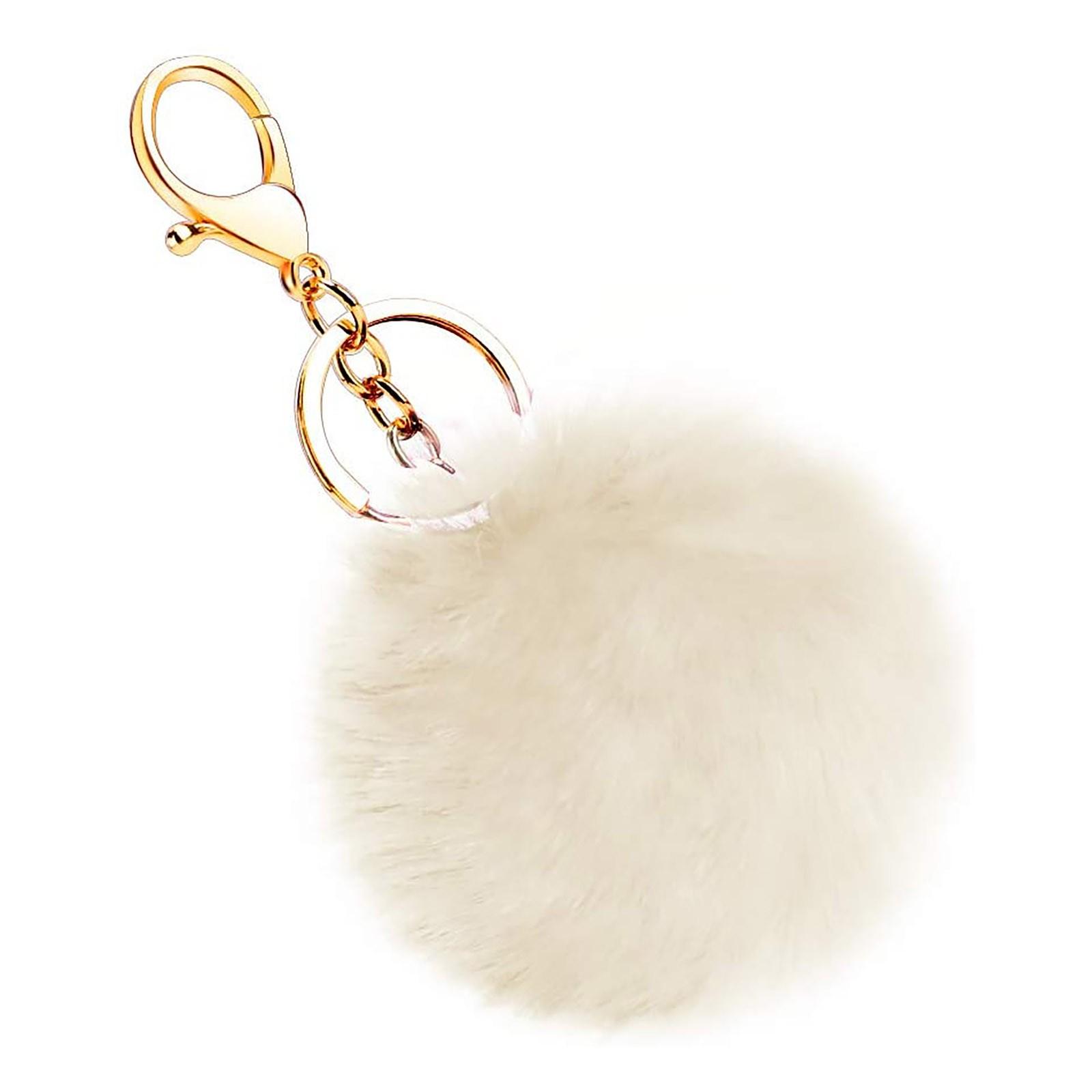 

Ball Key Chain Bag Plush Car Key Ring Automobile Metal Key Pendant