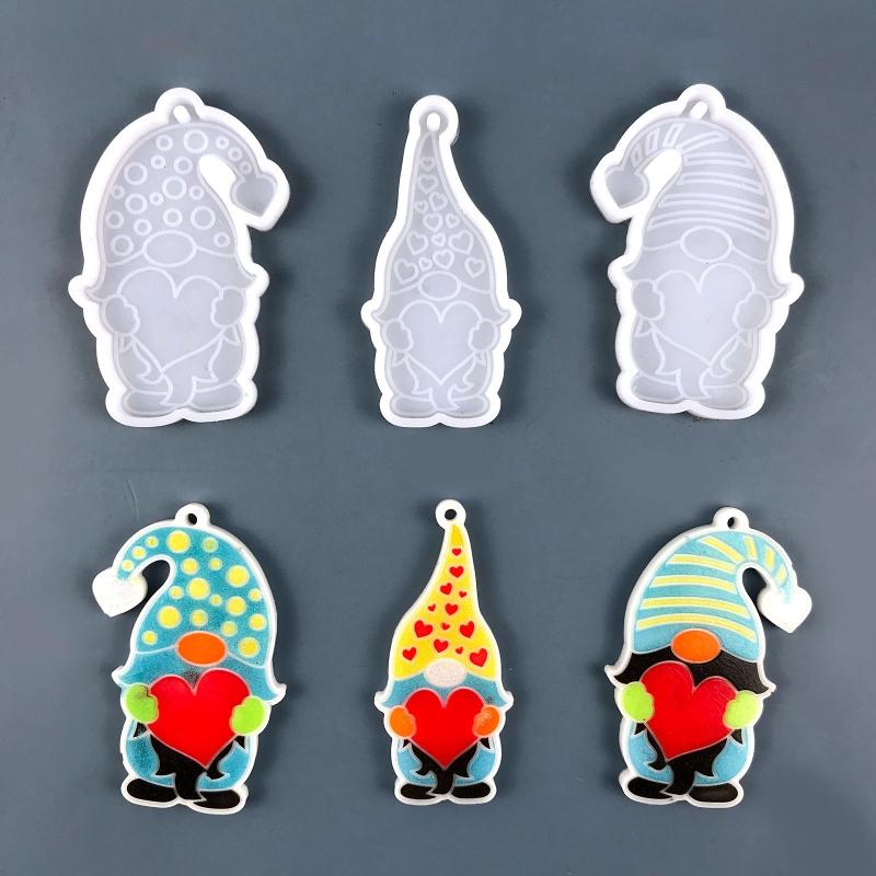 Shiny Santa Claus Little Dwarf Mold Silicone Epoxy Resin Molds DIY Necklace Jewellery Making Keychain Decoration