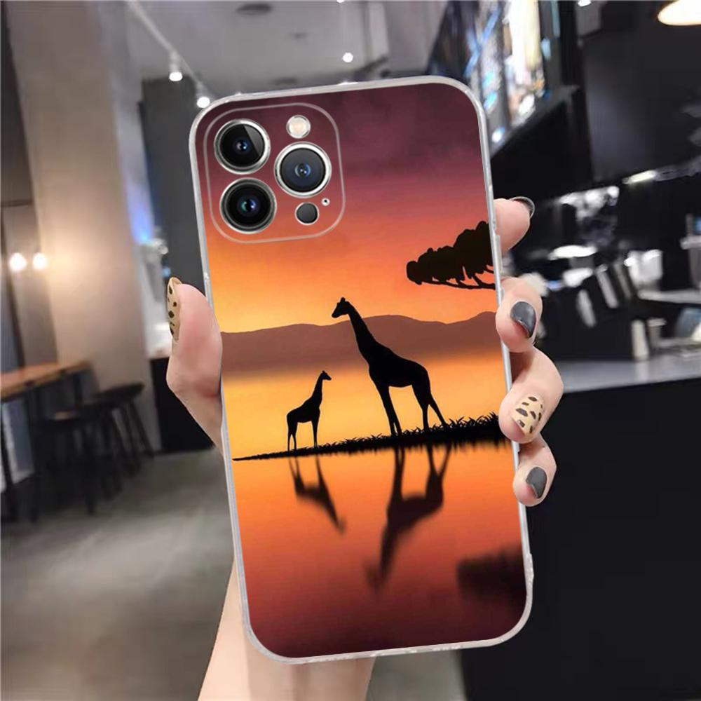 giraffe illustration Phone Case For iPhone 15 14 11 12 13 Mini Pro XS Max Cover 6 7 8 Plus X XR SE 2020 Funda Shell