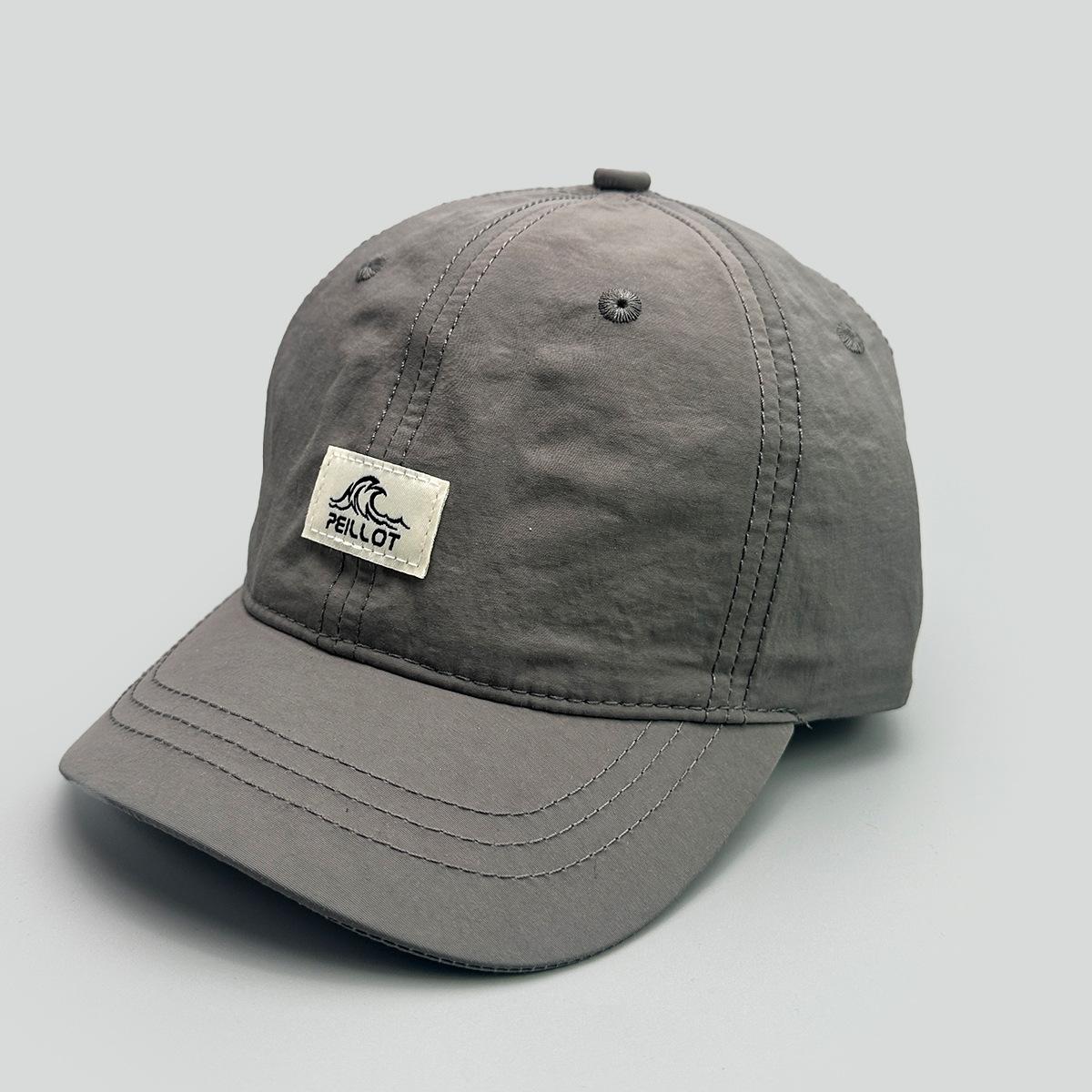 Short Brim Patch Alphabet Outdoor Baseball Cap Men S And Women S Sunshade Breathable Quick-Drying Japanese Sports Cap 52-60cm серый