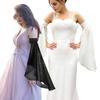 Women's Long Tulle Sleeves Detachable Gothic Chiffon Gloves for Halloween Medieval Wedding Party Renaissance Costume Accessories