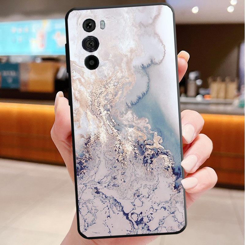 Phone Case For Motorola Edge 50 40 Pro 60 50 40 30 Ultra Neo Fusion Moto G85 G72 G53 G54 G84 G13 G32 Blue Greem Marble